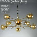 GobekUsa Gold Glass Ball Chandelier LED Lighting for Living Room, Kitchen, Bedroom