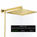 GobekUsa Black Ultrathin Rainfall Shower Head with Arm Bracket, Hose & Faucet Set