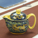 GobekUsa Dragon Teapot Tea Set, Porcelain Kung Fu Teaware for Puer Oolong Ceremony