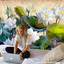 GobekUsa Lotus Leaf Tapestry: Indian Scenery Wall Hanging for Bedroom Decor