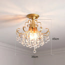 GobekUsa Gold Crystal Round Ceiling Chandelier for Living Room LED Light Fixtures