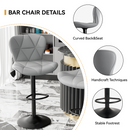 Swivel Bar Stools Set of 2 — Height Adjustable PU Leather Counter Stools with Diamond Stitching