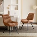Upholstered Ribbed Dining Chairs, Set of 4 — Ergonomic Modern Design