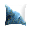 GobekUsa Blue Ink Gold Edge Geometric Cushion Cover - Polyester Throw Pillow Case
