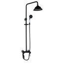 GobekUsa 8" Black Rain Shower Head Set with Hand Spray and Mixer Faucet