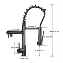 GobekUsa LED Spring Kitchen Faucet: Dual Swivel Spout, Pull Down, Hot Cold Mixer Tap