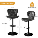 Counter Height Swivel Bar Stools with Backrest, Faux Leather & Iron Frame (Set of 2)