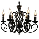 GobekUsa Black Wrought Iron Loft Chandelier for Living Room, Bar, Restaurant - Retro Industrial Style