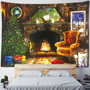GobekUsa Christmas Fireplace Tapestry Wall Hanging Home Decor