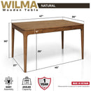 Wilma 48" Rubber Wood Desk by Megsu