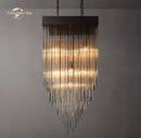 GobekUsa Cascada LED Glass Chandelier: Stylish Square Pendant Light for Home Decor