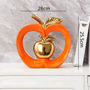 GobekUsa Apple Hollow Golden Ceramic Art Crafts Candy Jar Storage Home Decor