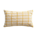 GobekUsa Cotton Woven Check Yellow Grey Ivory Cushion Cover for Home Living Room