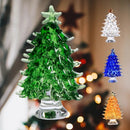 GobekUsa Crystal Christmas Tree Mini Figurine Handmade Glass Collectible Decoration