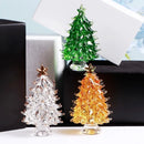 GobekUsa Crystal Christmas Tree Mini Figurine Handmade Glass Collectible Decoration