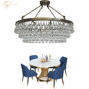GobekUsa LED Round Glass Chandeliers Raindrop Pendant Lights Modern Living Hanging Lamps