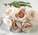 GobekUsa Artificial Peony Tea Rose Camellia Silk Flowers for Home Garden Wedding