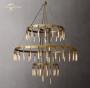 GobekUsa Axis Black Brass LED Round Chandelier for Living & Dining Room