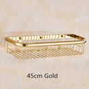 GobekUsa Gold & Black Corner Shelf: Brass Bathroom Shelves for Stylish Storage