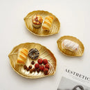 GobekUsa Gold Leaf Plate: Luxury Decorative Tray for Jewelry, Candy, Fruit & Trinkets