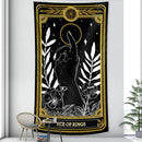 GobekUsa Black & White Tarot Witchcraft Tapestry | Bohemian Hippie Mandala Wall Decor