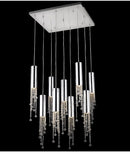 5 Lights - Hanging crystal light fixture for lobby, staircase, loft, stairwell