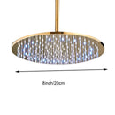 GobekUsa 16" LED Round Gold Shower Head with Arm - Enhanced Brass Bathroom Accessory