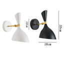 GobekUsa Black White Nordic Wall Lamps with Switch, Modern Industrial Decor Light for Living Room