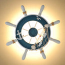 GobekUsa Kids LED Ship Rudder Wall Light - Mediterranean Decor Ocean Theme