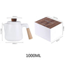 GobekUsa Japanese Style Ceramic Tea Pot Set with Wooden Handle | Heat-Resistant Borosilicate Glass
