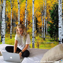 GobekUsa Birch Forest Starry Sky Wall Tapestry: Psychedelic Hippie Mandala Landscape Art