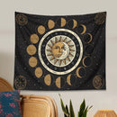 GobekUsa Astrology Wheel Tapestry Moon Phase Sun and Moon Starry Sky Home Decor