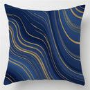 GobekUsa Blue Geometric Marble Stripe Line Pillowcases for Car Sofa Decor