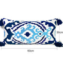 GobekUsa Embroidered Floral Ethnic Tassels Pillow Cover 30x60cm