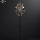 GobekUsa LED Rococo Crystal Iron Floor Lamp Chandelier, Modern Standing Candle Light