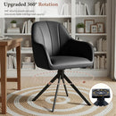 Reclining Swivel Dining Chairs, PU Leather with Metal Legs (Set of 2)