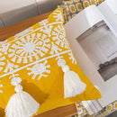 GobekUsa Boho Gold Embroidered Cotton Pillow Cover, 45x45/30x50cm