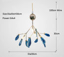 GobekUsa Agate Branch Chandelier - Nordic Glass LED Globe for Bedroom, Kitchen, Dining Room