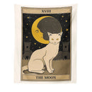 GobekUsa Cat Divination Tarot Card Tapestry Moon Phase Wall Hanging Décor