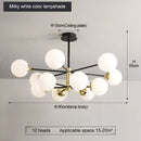 GobekUsa Glass Ball LED Chandelier: Retro Round Wrought Iron Indoor Lighting for Kitchen, Living Room, Farmhouse