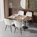 Upholstered Dining Chairs, Set of 4 — Ribbed Suede with Metal Legs