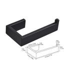 GobekUsa Black Bathroom Hardware Set: Robe Hook, Towel Bar, Shelf, Tissue Holder, Toothbrush Organizer