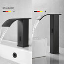 GobekUsa Black Sensor Waterfall Basin Faucet - Automatic Touchless Hot Cold Water Mixer