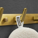 GobekUsa Brushed Gold Aluminum Robe Hooks Set for Bathroom and Kitchen