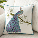 GobekUsa Butterfly Floral Cotton Embroidered Pillow Cover 45x45cm Home Decor Square