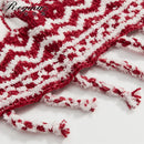 GobekUsa Christmas Chunky Knit Blanket - Cozy Microfiber with Tufted Knitted Design and Fringes