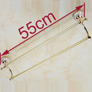 GobekUsa 60cm Double Towel Bar with Ceramic Gold Finish for Bathroom Accessories.