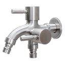 GobekUsa Dual-Outlet Stainless Steel Faucet for Outdoor Garden Sink and Washing Machine