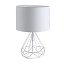 GobekUsa Geometric Gold Desk Lamp with Hollow Diamond Design and Cloth Shade