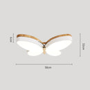 GobekUsa LED Butterfly Chandelier Modern Wood Ceiling Light for Kids Room